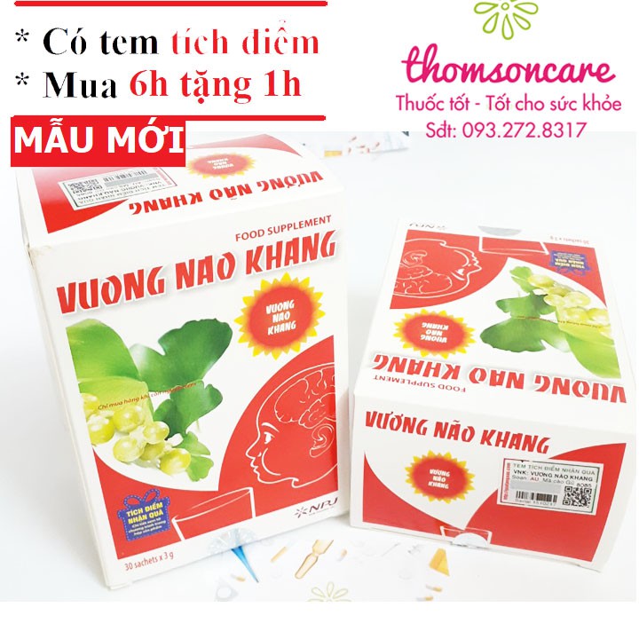 Vương Não Khang hỗ trợ tăng cường trí não cho bé - Mua 6 tặng 1 bằng tem tích điểm