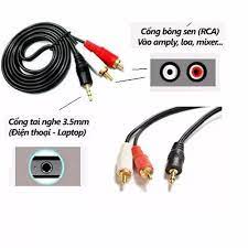Cáp AV jack 3.5mm ra 2 đầu hoa sen kết nối điện thoại, máy tính với hệ thống âm thanh