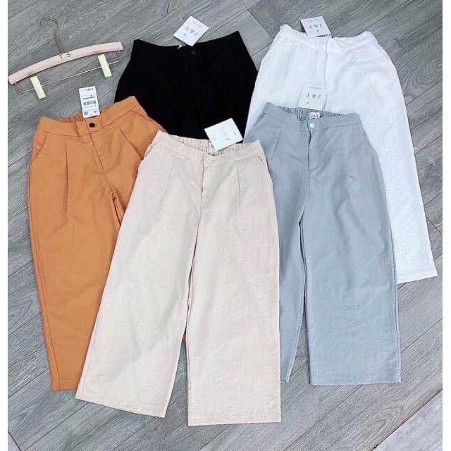 QUẦN ĐŨI SUÔNG ỐNG RỘNG, QUẦN ĐŨI NỮ ĐẸP KHOÁ TRƯỚC, CHUN SAU