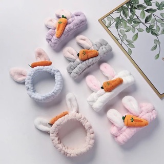 Băng đô turban tai thỏ cà rốt 3D đáng yêu