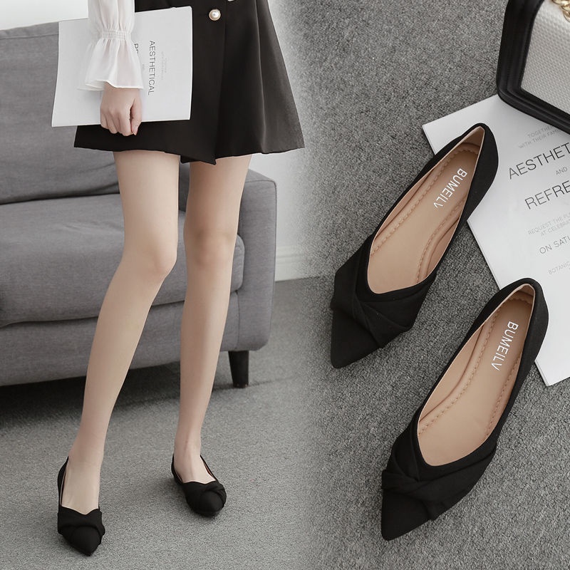 Giày Búp Bê Nữ Đế Mềm Mũi Vuông Phong Cách Hàn Quốc 2021