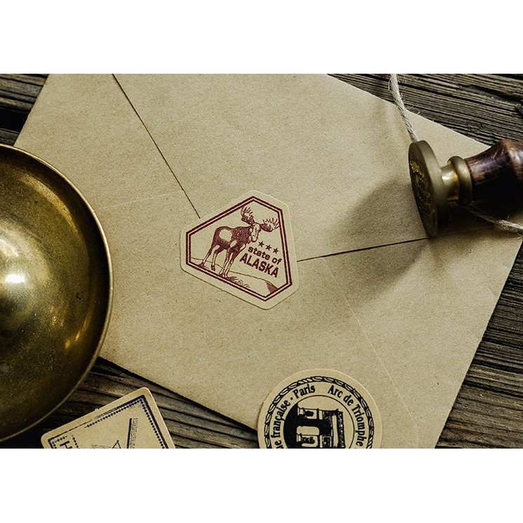 Bộ 46 Sticker Tem Thư Kỳ Quan Thế Giới E60