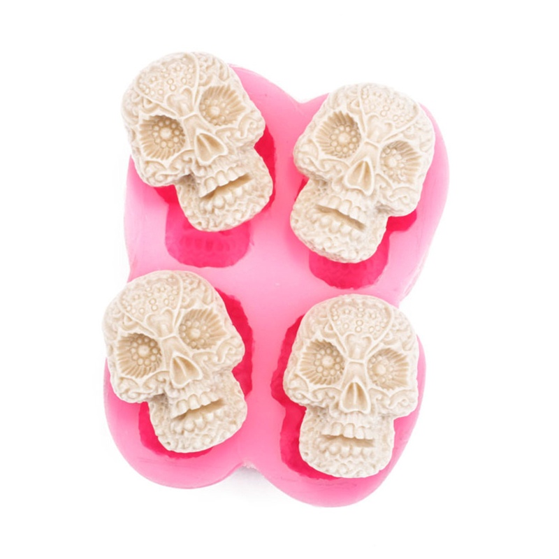 Khuôn Silicone Làm Bánh Hình Đầu Lâu 3D Độc Đáo