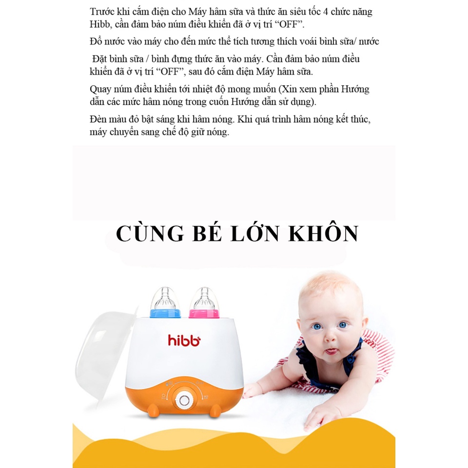 Máy hâm sữa và tiệt trùng bình sữa đa năng:Tiệt trùng bình sữa, hâm sữa, hâm thức ăn, luộc trứng sử dụng cùng lúc 2 bình