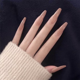 Bộ 24 Móng Tay Giả Hồng nu nhọn