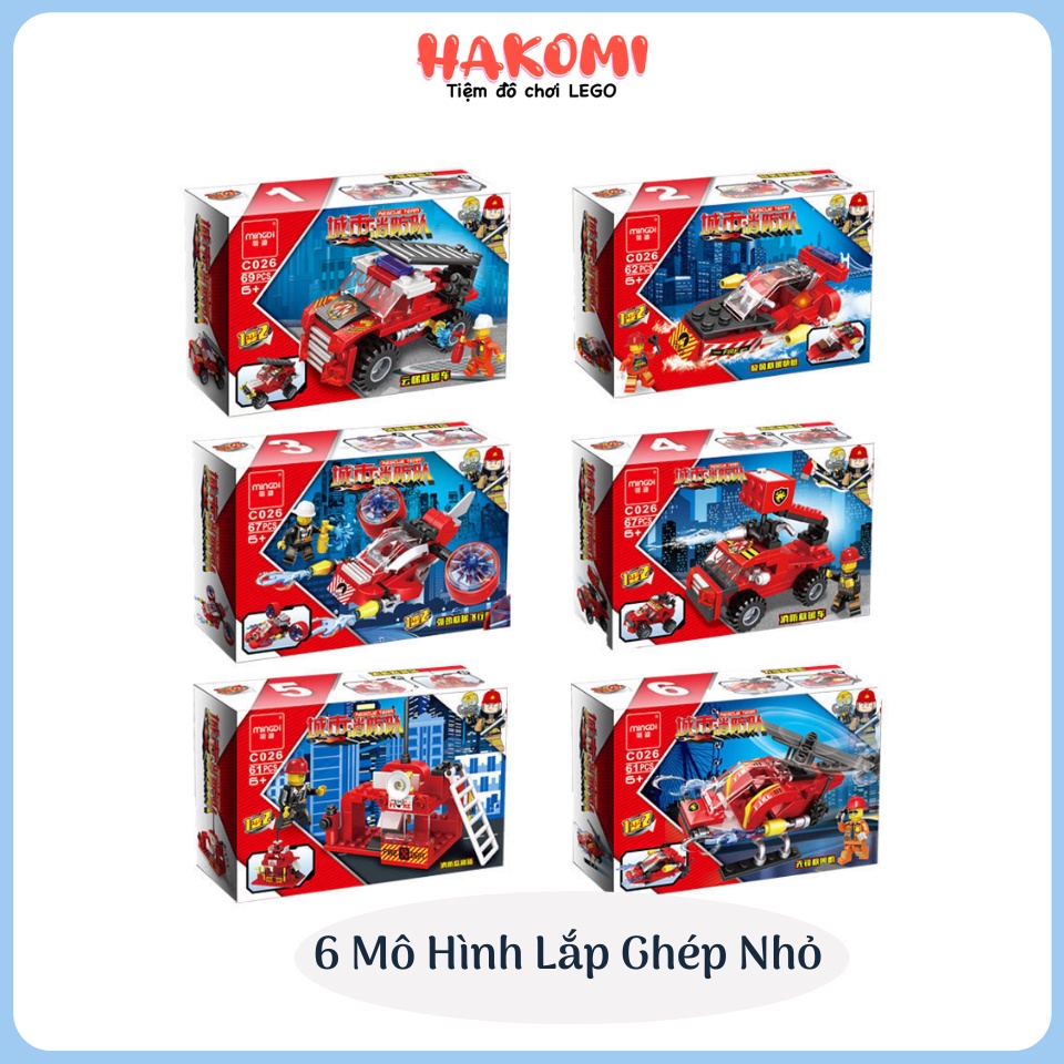 Đồ Chơi Lego Swat Cứu Hỏa - Mô Hình Lắp Ráp Xe Ôto, Máy Bay Trực Thăng Cho Bé