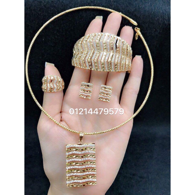 Bộ trang sức xi mạ vàng 18k cao cấp X25 Phát Lộc