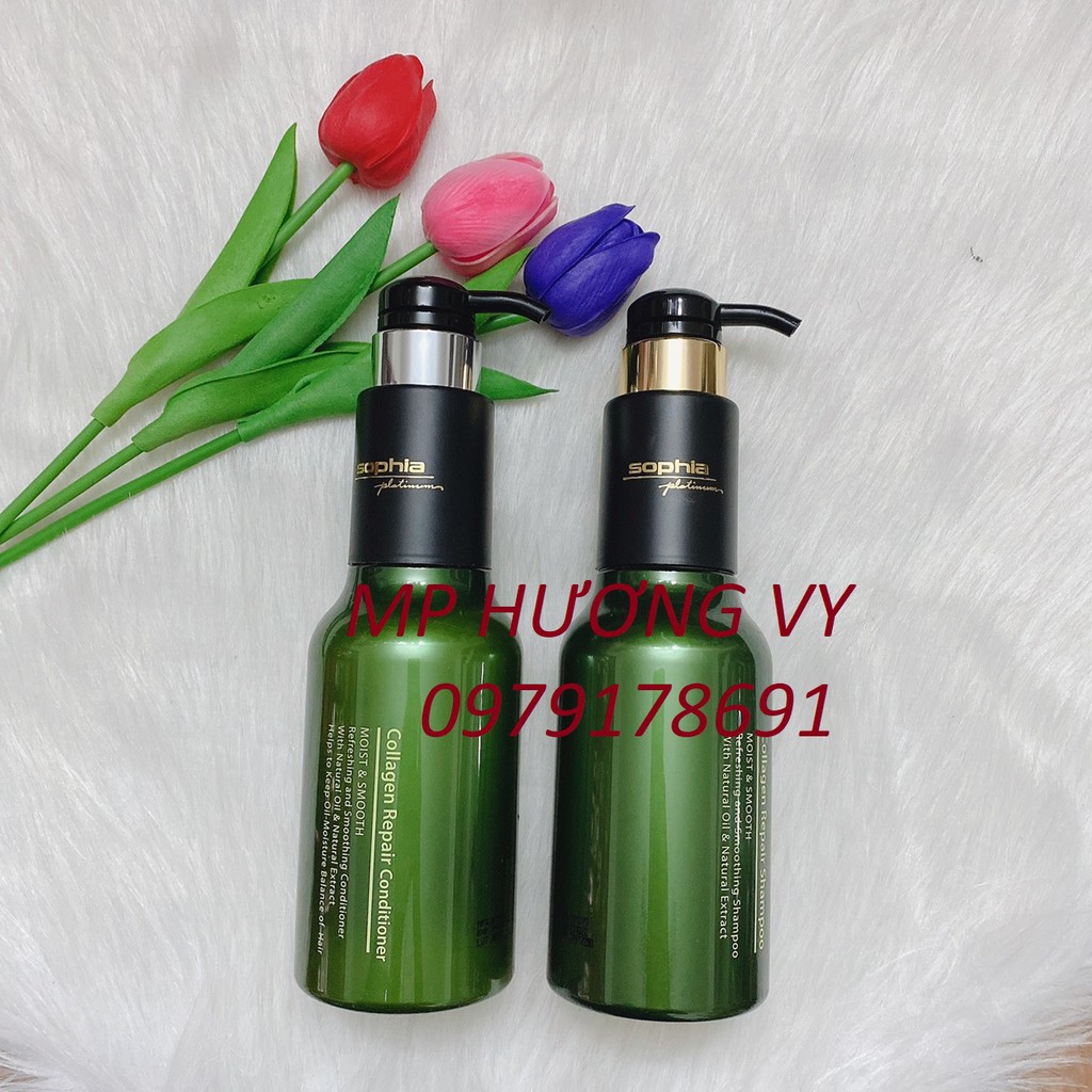Cặp dầu gội xả phục hồi Collagen Sophia Platium