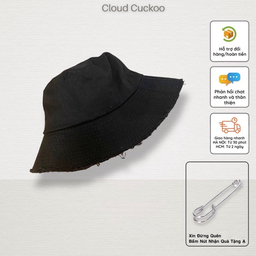 Mũ Bucket Hat Xô Tua Rua Thời Trang Chất Kaki - Mã Số: MBK04089