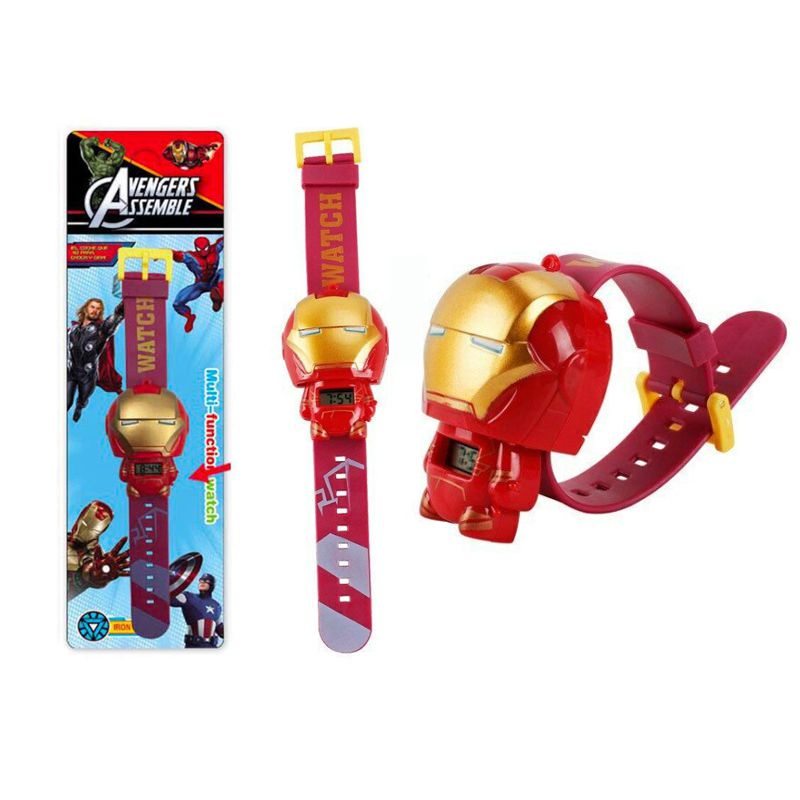 2022 Digital 3d The Avengers Kids Watch Toy Hulk Iron Man Spider Man America Captain  for Kids Boys