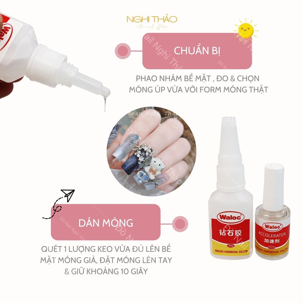 Keo bê tông nail , keo waloc nail gắn móng NGHI THẢO