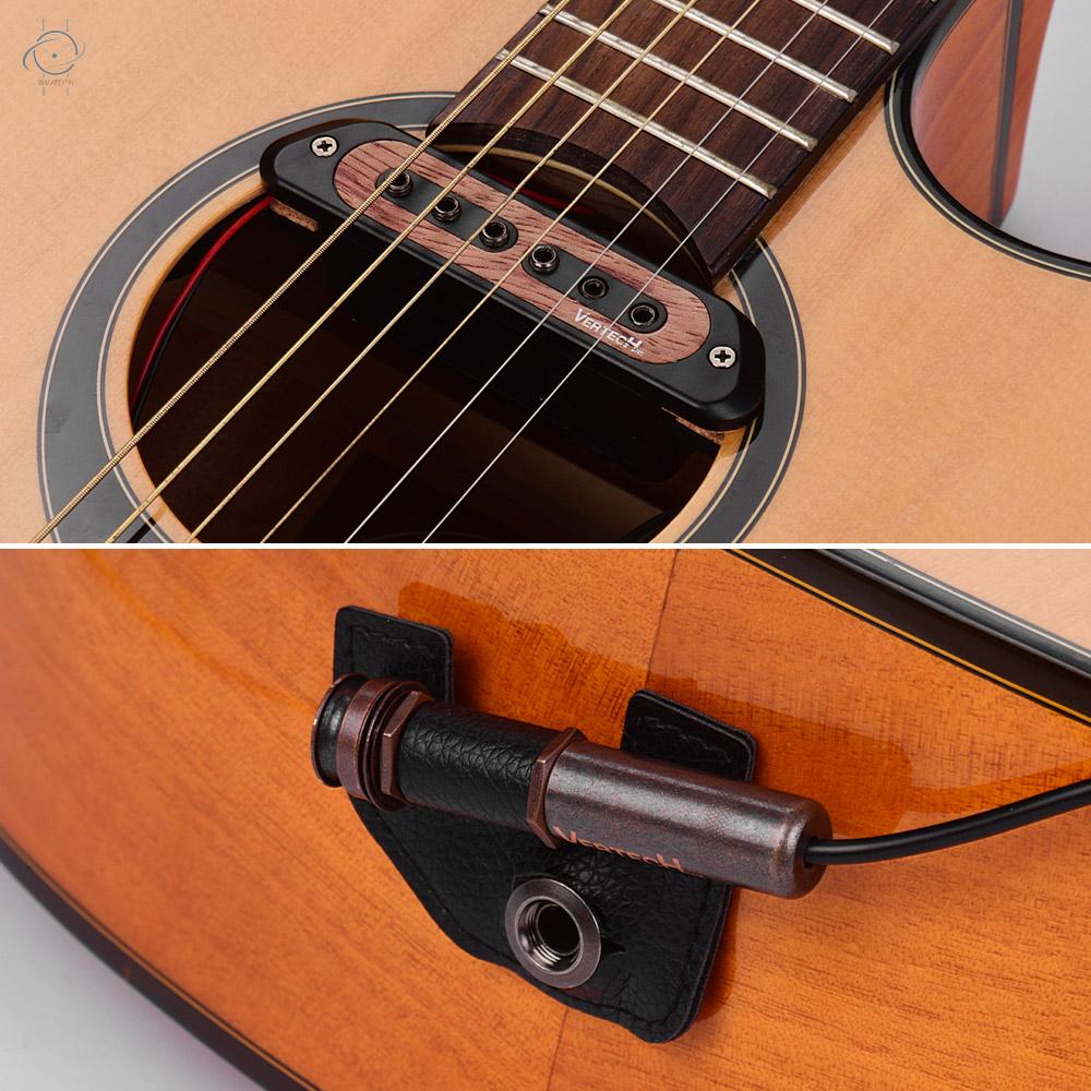 ♫VERTECHnk VS-9 Passive Guitar Soundhole Pickup Humbucker Pick-up Transducer with 6.35mm Endpin Jack Volume Control for Acoustic Folk Guitar