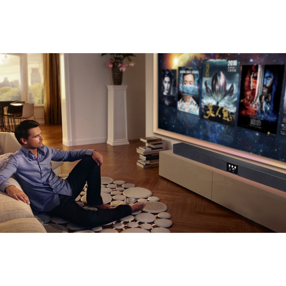 Loa bluetooth Soundbar 5.1 âm thanh 3D 8 loa kép 60w 1 mét AMOI (Màu Đen) - The Royal's