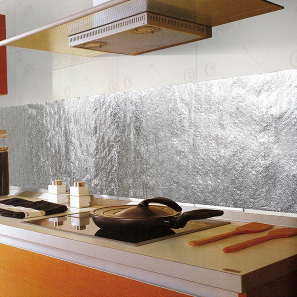 Giấy Nhôm Dán Tường Nhà Bếp Chống Dầu Mỡ 40 * 200Cm