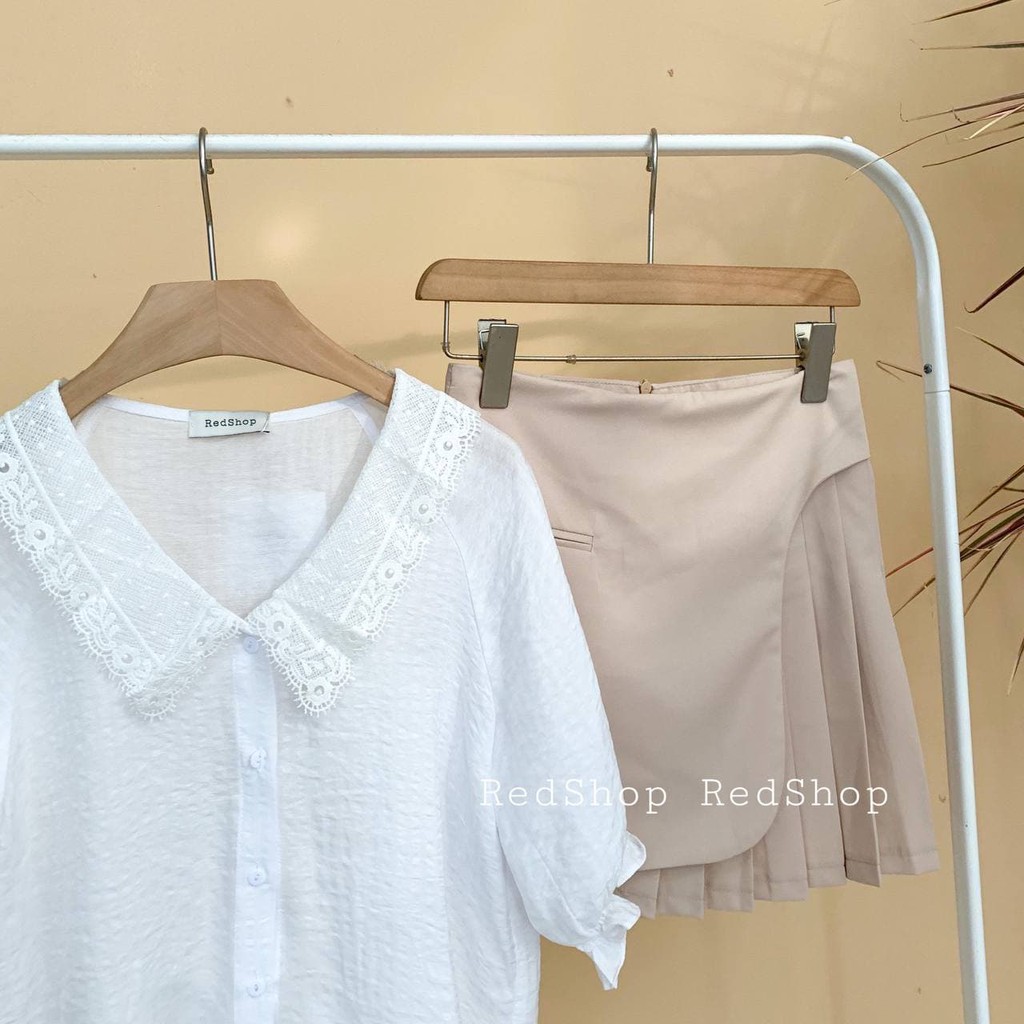 Chân Váy Xếp Ly Ngắn Dáng Chữ A Vạt Lệch Thiết Kế Cách Tân REDSHOP | BigBuy360 - bigbuy360.vn