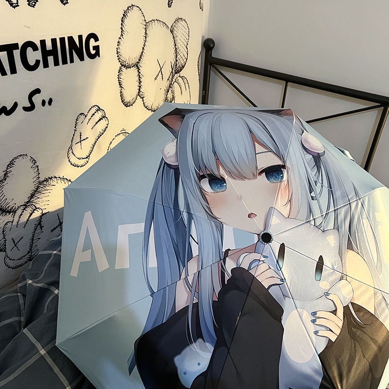 Dù Gấp Chống Nắng Đa Năng Họa Tiết Hoạt Hình Anime Xinh Xắn