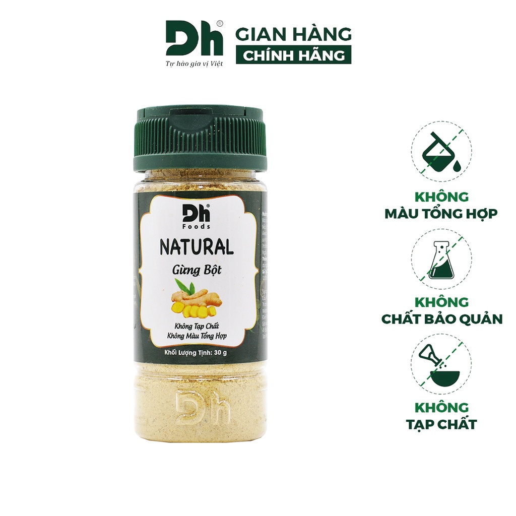 Bột gừng nguyên chất Natural DH Foods chế biến thực phẩm 30gr