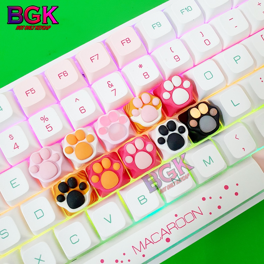 Keycap lẻ hình chân mèo bằng kim loại đệm silicon mềm mại ( Cat claw ) siêu dễ thương Keycap Artisan