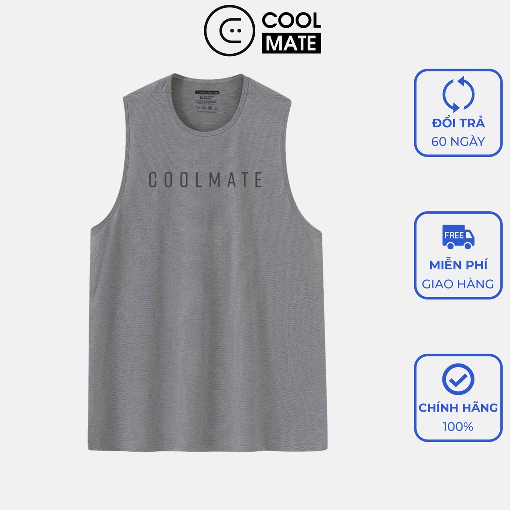 Áo tank top tập gym nam Essential Logo thoáng khí, thấm hút tốt - thương hiệu Coolmate