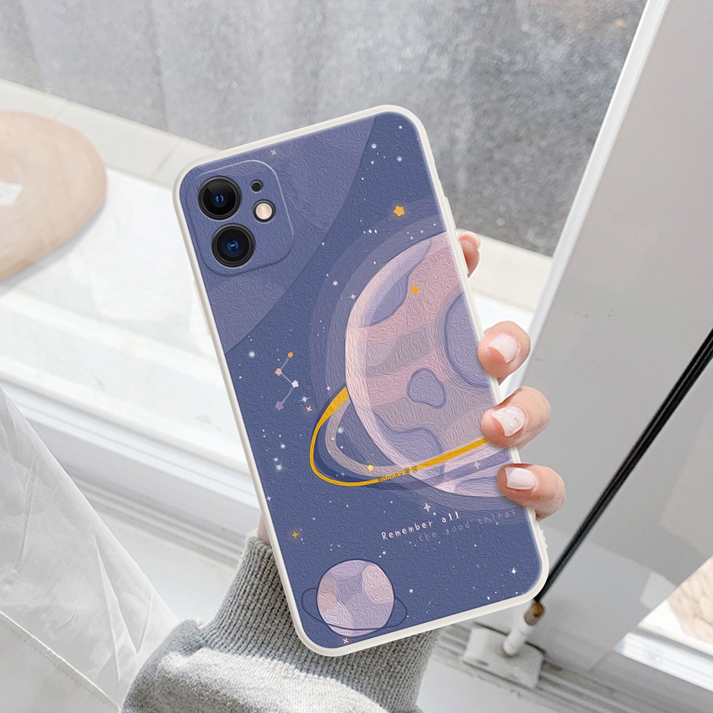Ốp Điện Thoại Họa Tiết Hành Tinh Màu Tím Dễ Thương H166 Cho OPPO A54 4G A53 A32 A33 A59 A59S OPPO F1S A7 A5S A12 A11K