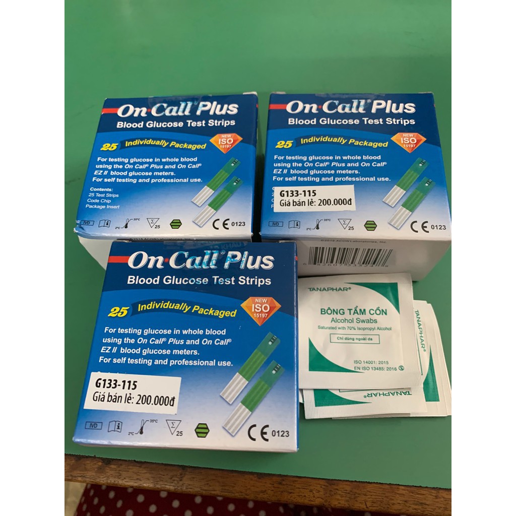 [Sản xuất tại Mỹ] Que thử đường huyết Acon On-Call Plus - Dùng Cho Máy Đo Đường Huyết On-Call Plus, On Call EZ, On Call