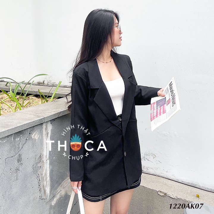 Áo vest nữ blazer đen 2 lớp dáng dài có túi mổ THOCA HOUSE kiểu dáng basic trang trọng cho đi làm, đi tiệc