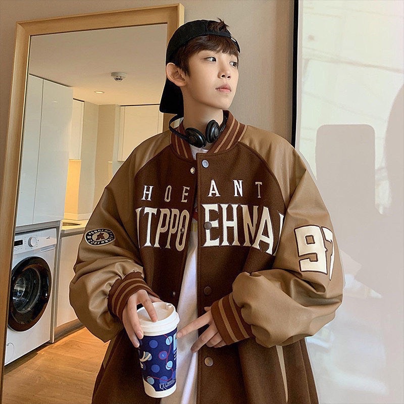VARSITY JACKET BOMBER - ÁO KHOÁC NỈ PHỐI TAY DA ITPPO
