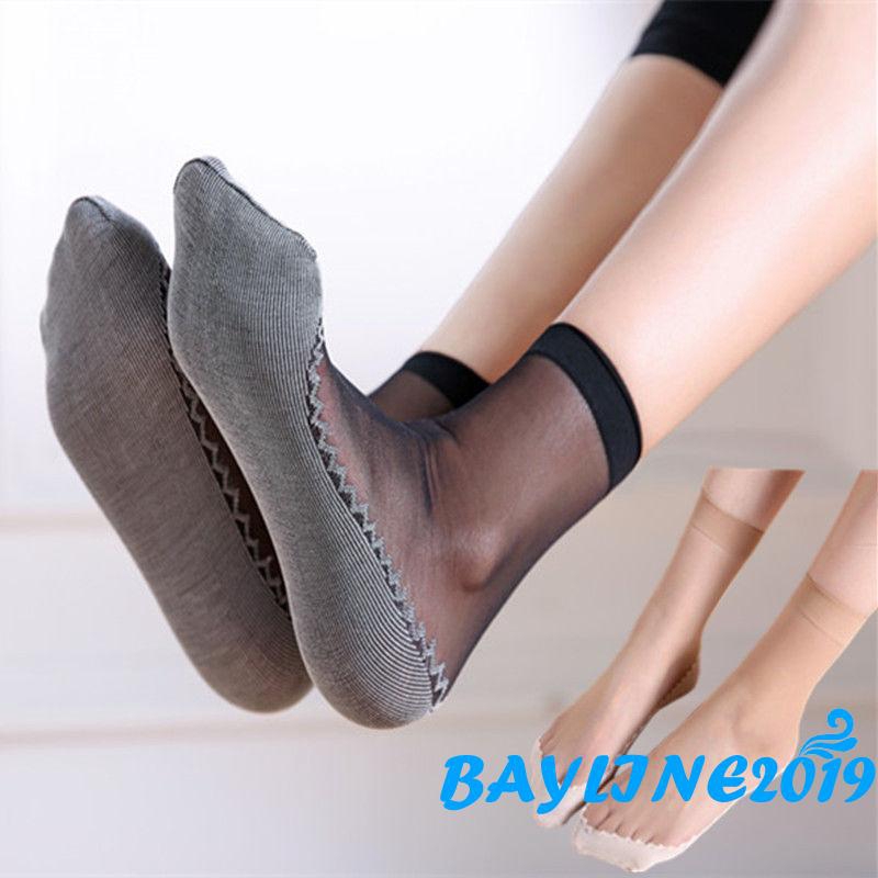 Cặp vớ siêu co dãn xuyên thấu có chiều dài trên mắt cá chân