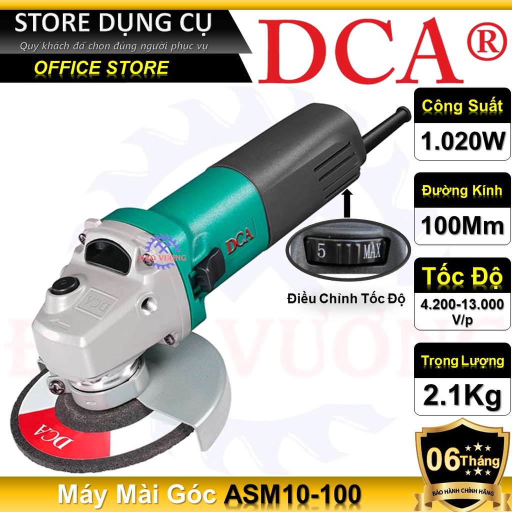 Máy Mài máy cắt cầm tay DCA ASM10-100 , công suất 1020W, 6 cấp độ điều chỉnh