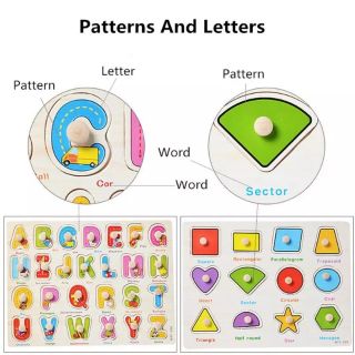 Combo 3 bộ Bảng Gỗ Ghép Hình Có Núm