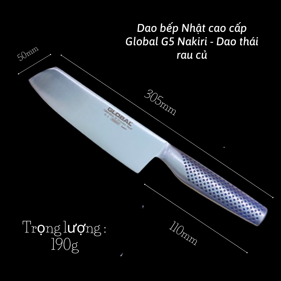 Dao Thái Nhật Bản Global G-5 Hàng Bãi Cao Cấp Chất Liệu Thép Không Gỉ Cromova 18 Nguyên Khối