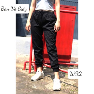 W92👖BẢN VẼ RẬP GIẤY TỰ MAY QUẦN JOGGER NỮ (SIZE S-XXL)
