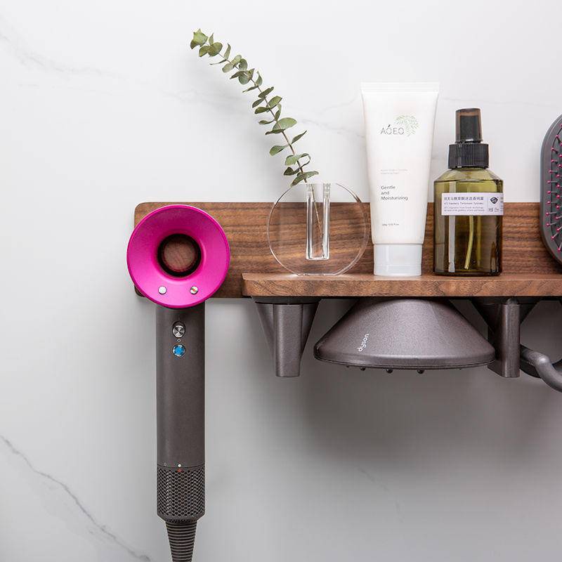 Móc Treo Máy Sấy Tóc Dyson HD08 Gắn Tường Bằng Gỗ Trơn