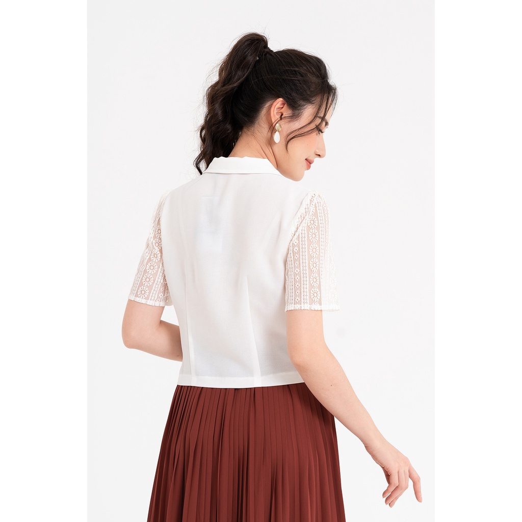 Áo Sơ Mi LAMER Cổ Vest Tay Phối L61H22H009