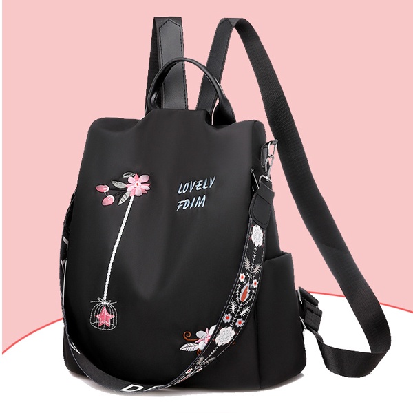 Balo hoạ tiết thêu đi làm, học ,kích cỡ lớn, nhiều ngăn đựng chất vải canvas bền đẹp chống trộm, không thấm nước
