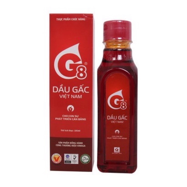 [Date T2/2025] Dầu gấc G8 cho bé ăn dặm 185ml