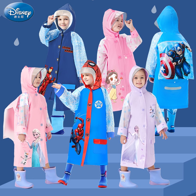 Áo Mưa Chống Thấm Nước Họa Tiết Disney Xinh Xắn Dành Cho Bé