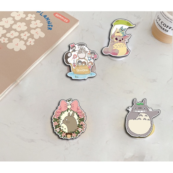kẹp điện thoại mica tonton KMC5 giá đỡ cute totoro vô diện chuột vàng shin one piece sumikko jinbeisan kero CCS