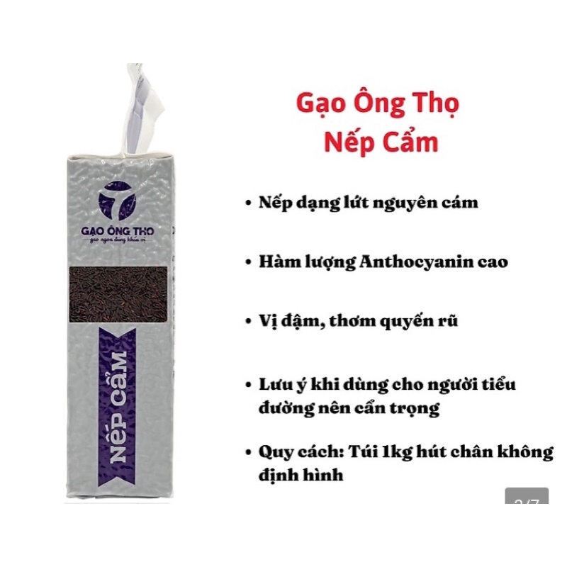 Gạo nếp cẩm -nếp than ông  thọ túi 1kg tốt cho người bệnh dạ dày | BigBuy360 - bigbuy360.vn