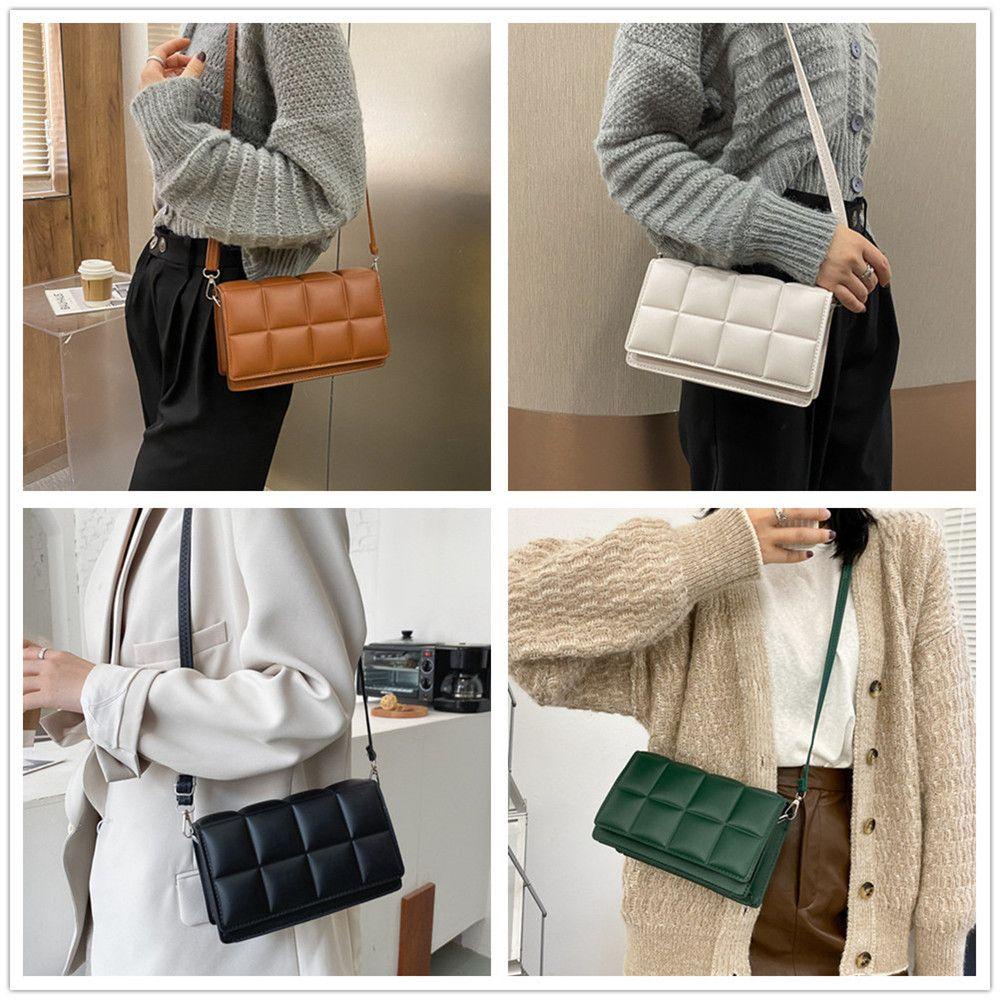 ME Fashion Sling Square Bags Women Shoulder Bag PU New Messenger bag Korean Solid Plaid/Multicolor