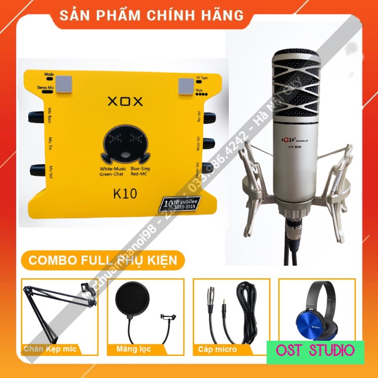 Trọn Bộ Sound Card K10 Micro AQTA AT808 . Âm Thanh Cực Hay , Livestream Bigo , Facebook , Tik Tok . Lắp Đặt Dễ Dàng