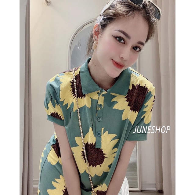 TH-VÁY POLO HOA HƯỚNG DƯƠNG CHO NỮ