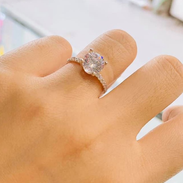 NHẪN NỮ BẠC TA DÁNG ĐÁ CAO SANG SÁNG