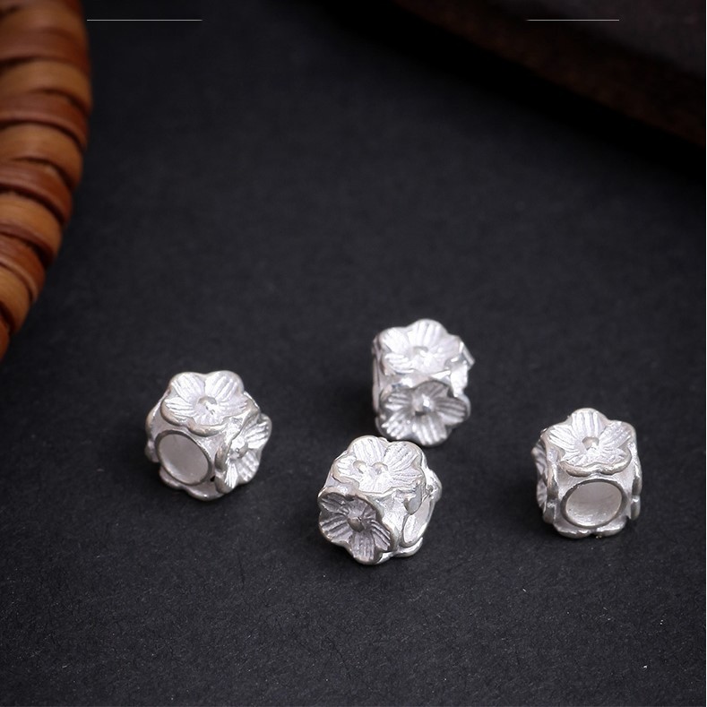 Charm nối hoa sen vuông - Charm Bạc 925 - Mã CB060