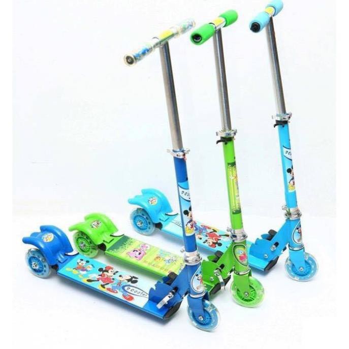 Xe Scooter Cỡ To Có Lò Xo Giảm Sốc Chuông Bánh Phát Sáng – đồ chơi vận động cho bé