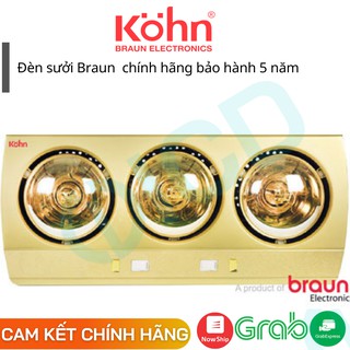 💡💡Đèn sưởi nhà tắm Kohn Braun 2 bóng và 3 bóng, HÀNG CHÍNH HÃNG, bảo hành 5 NĂM, 💡💡