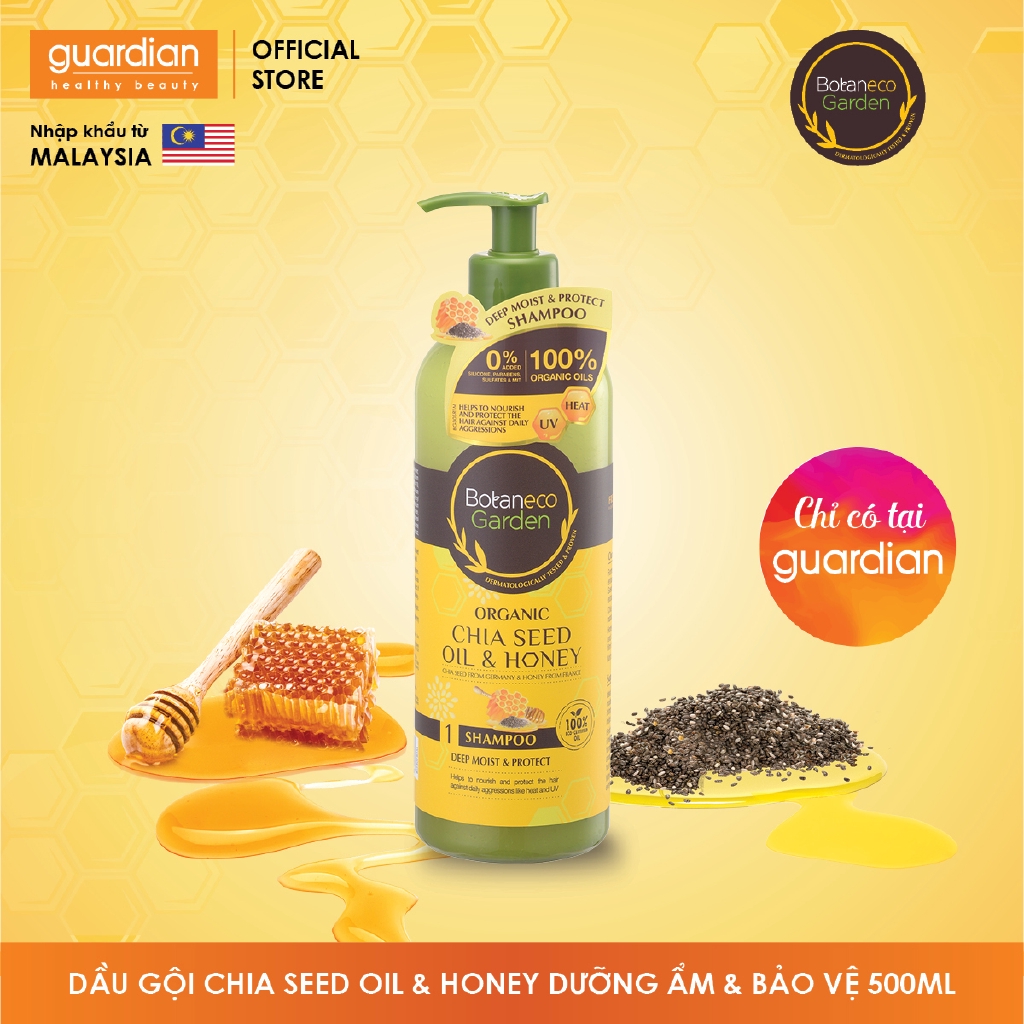 Dầu gội Botaneco Garden Chia seed & Honey dưỡng ẩm sâu và bảo vệ 500ml