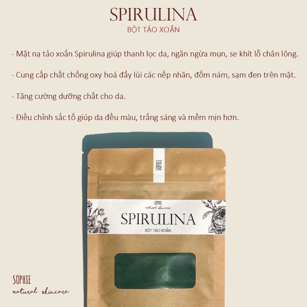 60G Bột Tảo Xoắn Spirulina Handmade