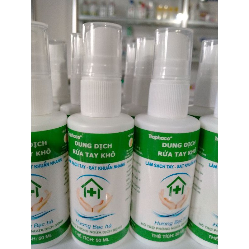 Dung dịch rửa tay khô Hương bạc hà cuảTraphaco chai xịt 50 ml | BigBuy360 - bigbuy360.vn