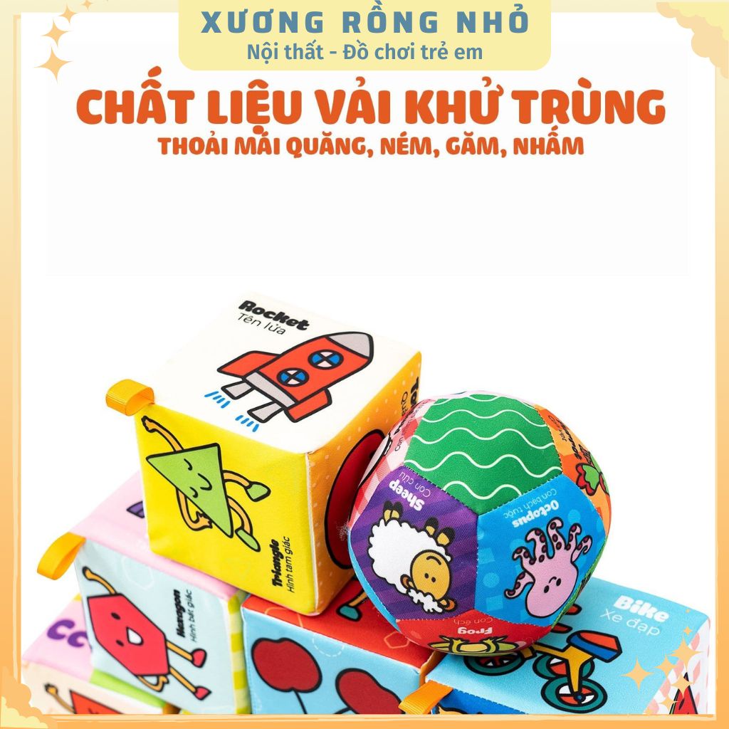 Bộ 9 Đồ Chơi Hình Khối Xúc Xắc Cho Bé Vừa Chơi Vừa Học